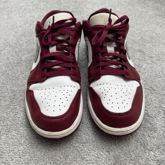 Nike Air Jordan 1 Low Bordeaux White Cherrywood Red Cement Gray Sneakers Mens 12 main image 4